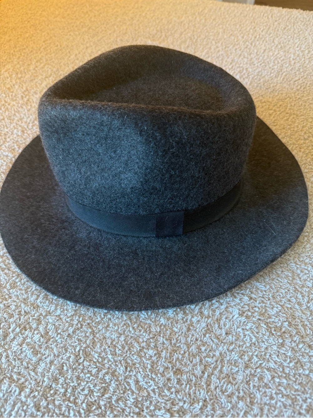 Madewell Biltmore Wool Fedora in Dark Gray